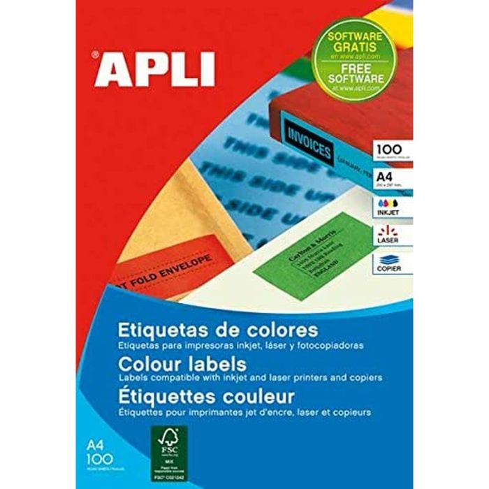 Etiquetas para Impresora Apli 1591 Amarillo A4 1