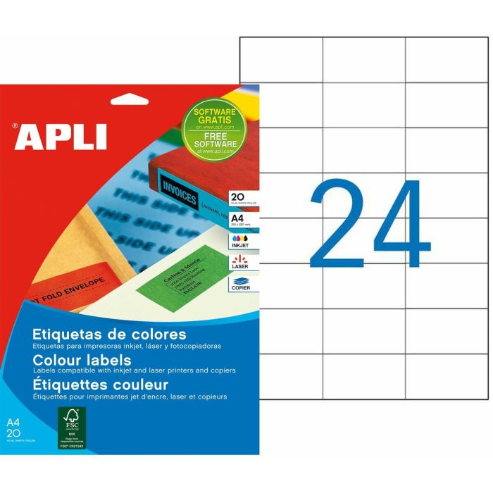 Etiquetas para Impresora Apli 1592 Azul A4