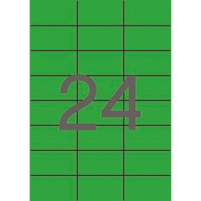 Pack 20 Hojas (480Ud.)Etiquetas Verdes Permanentes 70,0 X 37,0 Mm Apli 1594