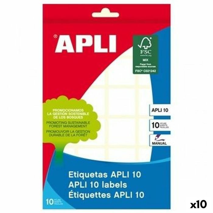Etiquetas adhesivas Apli Blanco 10 Hojas 31 x 100 mm (10 Unidades)