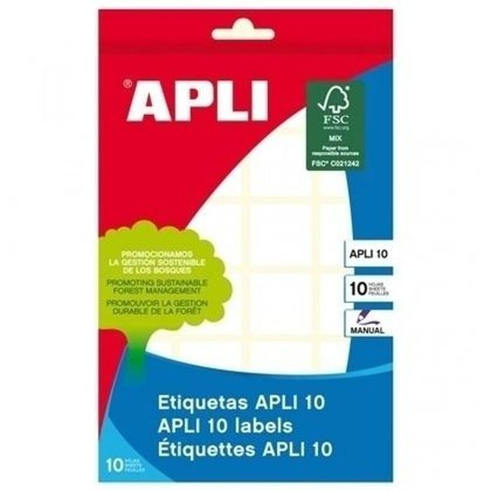 Etiquetas adhesivas Apli Blanco 10 Hojas 50 x 149 mm (10 Unidades) 1