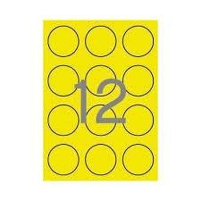 Etiquetas para Impresora Apli Circular Amarillo Redondo ø 60 mm 1