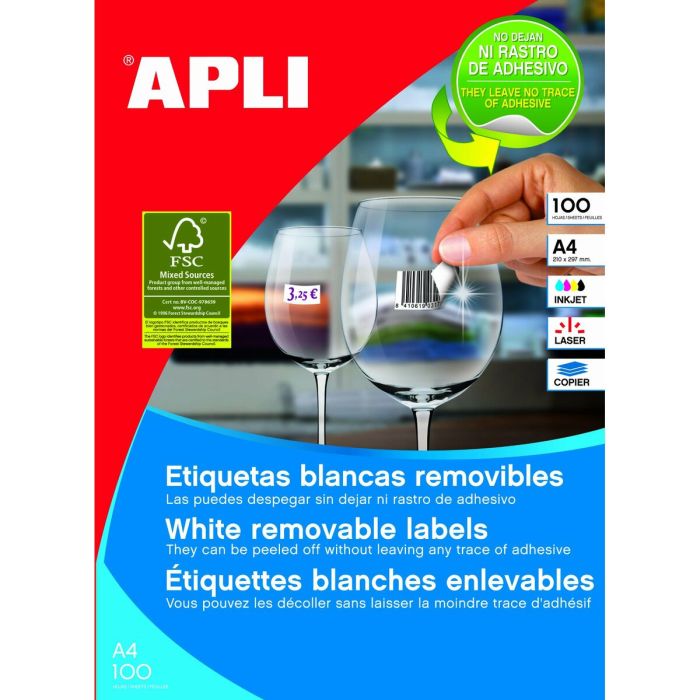 Etiquetas adhesivas Apli SP-583056 100 Hojas Blanco 1