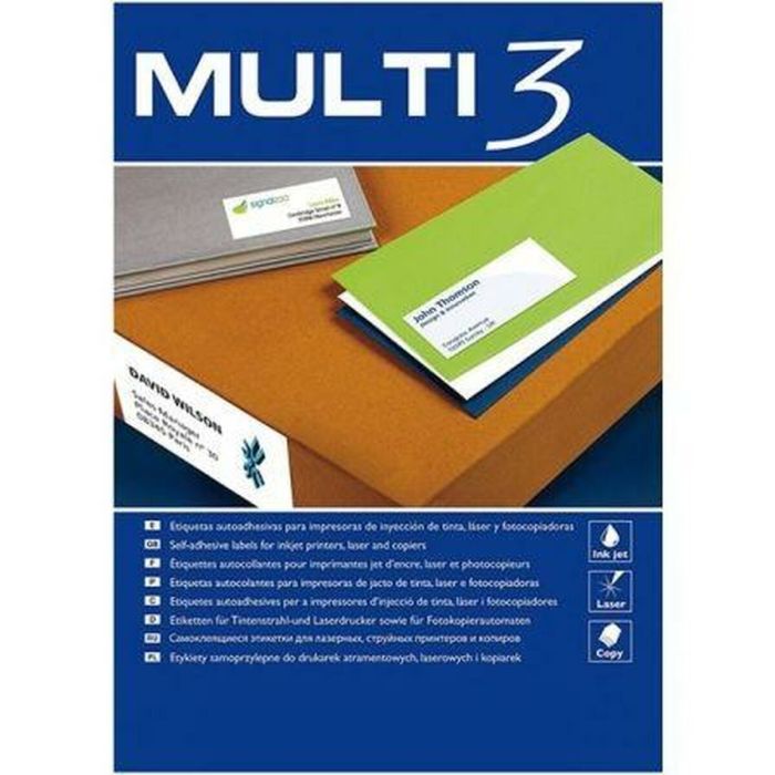 Etiquetas para Impresora MULTI 3 99,1 x 38,1 mm Blanco Redondeado 100 Hojas