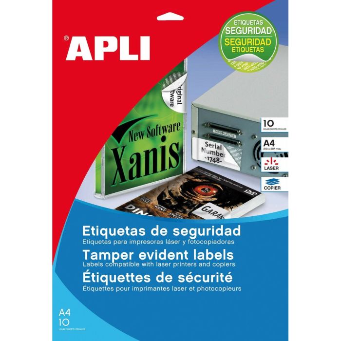 Etiquetas para Impresora Apli 20 Hojas 45,7 x 21,2 mm 0 Etiquetas para Impresora Apli 20 Hojas 45,7 x 21,2 mm 0