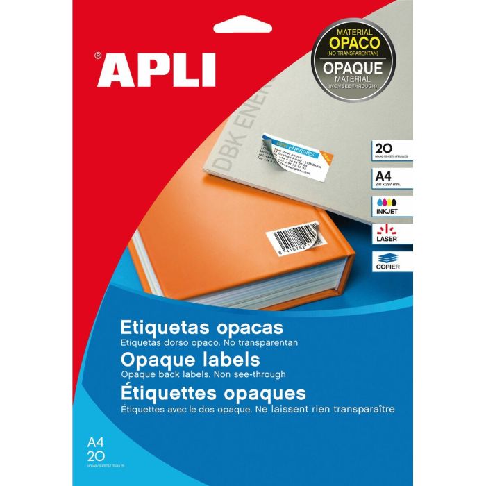 Apli Etiquetas Adhesivas 25,4x10,0 mm Inkjet-Láser C-Romos 189 X 20H Blanco Opaco