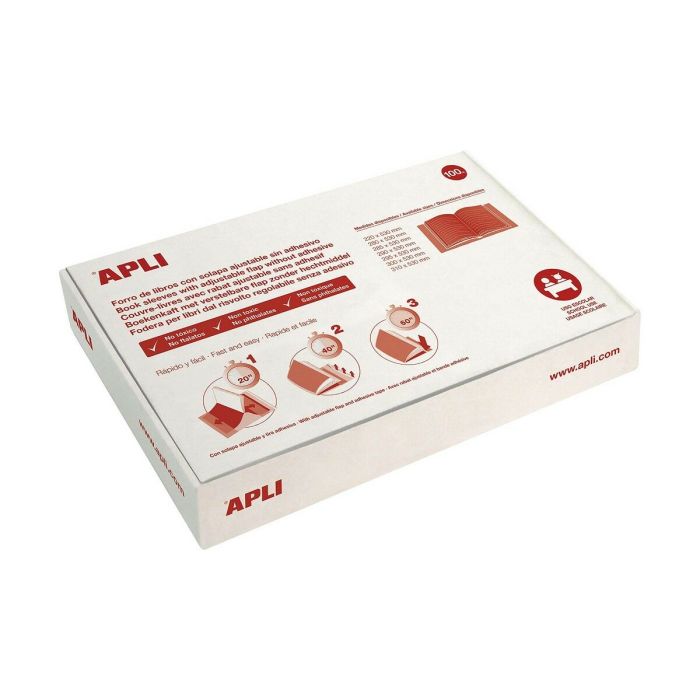 Apli Forro De Libros Con Solapa Ajustable 310 mm Pvc 130 Micras Caja 100 Ud