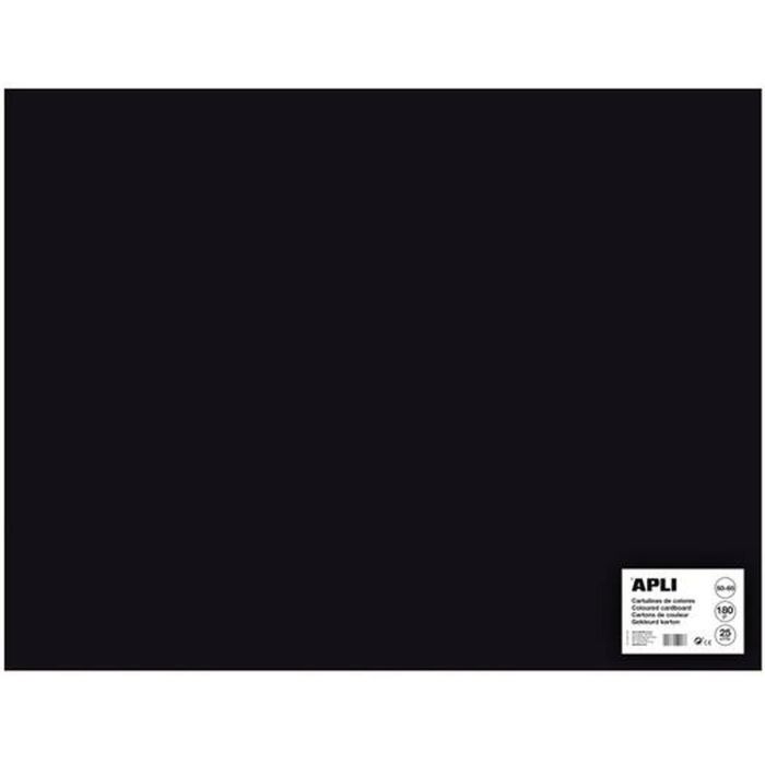 Apli Cartulina 50x65 cm 170 gr Pack De 25H Negro