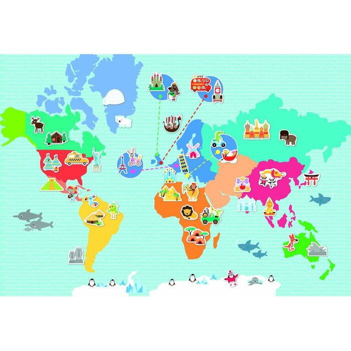 Juego Magnético Apli World Map Multicolor 1