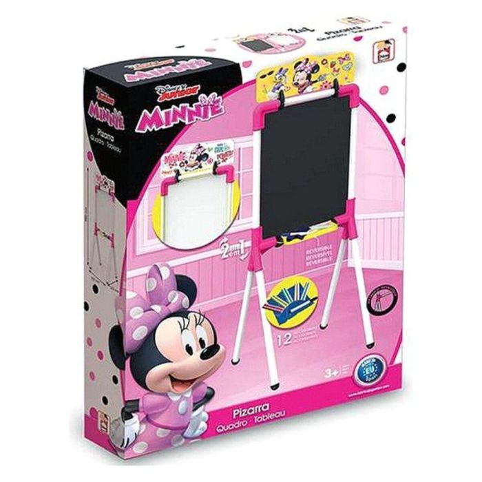 Pizarra minnie reversible 37x32x98 cm incluye 12 piezas