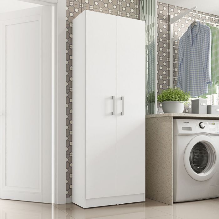 Armario Escobero Alexandra House Living Blanco Madera MDP 61 x 170 x 31 cm 2 puertas 2