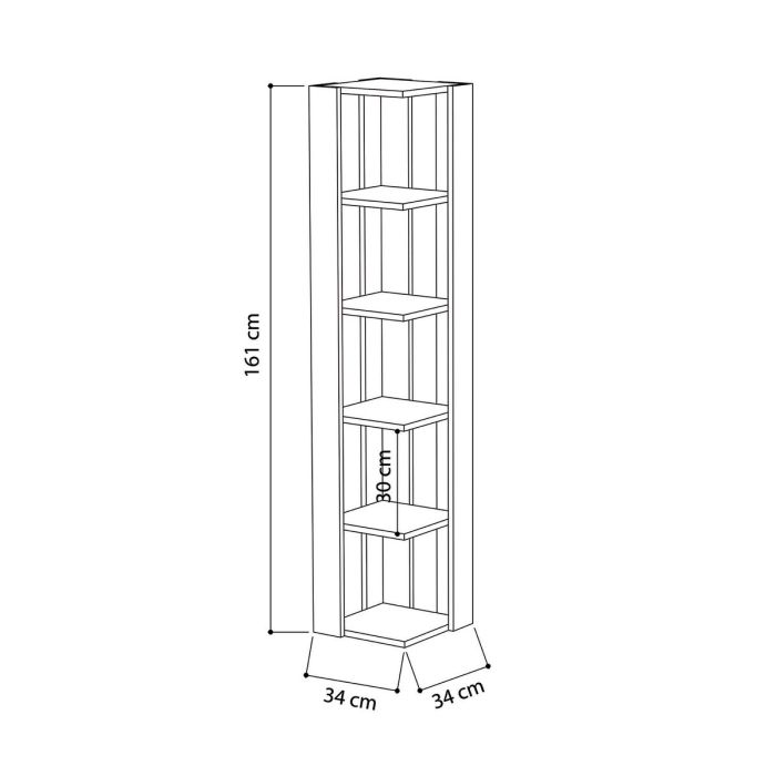 Estantería de Esquina Alexandra House Living Blanco Madera MDP 33 x 161 x 33 cm 5 Estantes 1