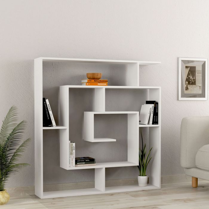 Estantería Alexandra House Living Blanco Madera MDP 125 x 129 x 22 cm Laberinto 3