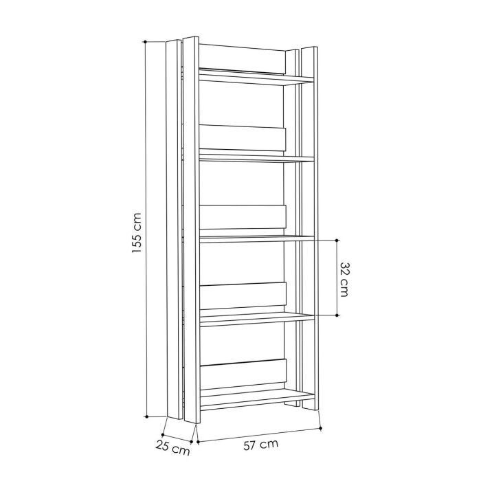 Librería Alexandra House Living Blanco Madera MDP 57 x 155 x 25 cm 5 Estantes 1