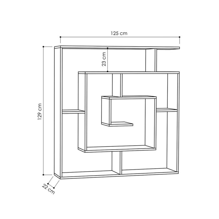 Estantería Alexandra House Living Roble Madera MDP 125 x 129 x 22 cm Laberinto 1