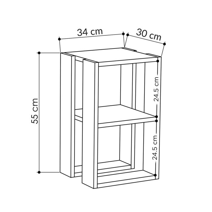 Mesa de Centro Alexandra House Living Blanco Madera MDP 60 x 32 x 60 cm 1 Estante 1