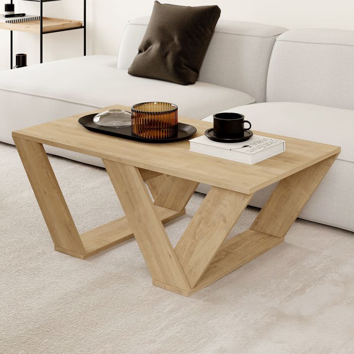 Mesa de Centro Alexandra House Living Diagonal Roble Madera MDP 110 x 40 x 60 cm 2