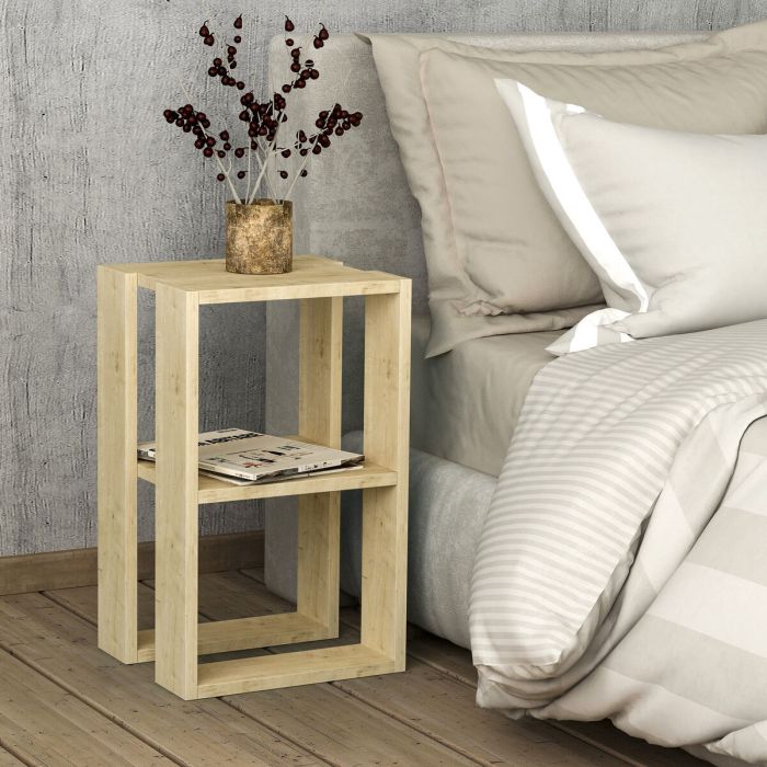 Mesa de Centro Alexandra House Living Roble Madera MDP 60 x 32 x 60 cm 1 Estante 2