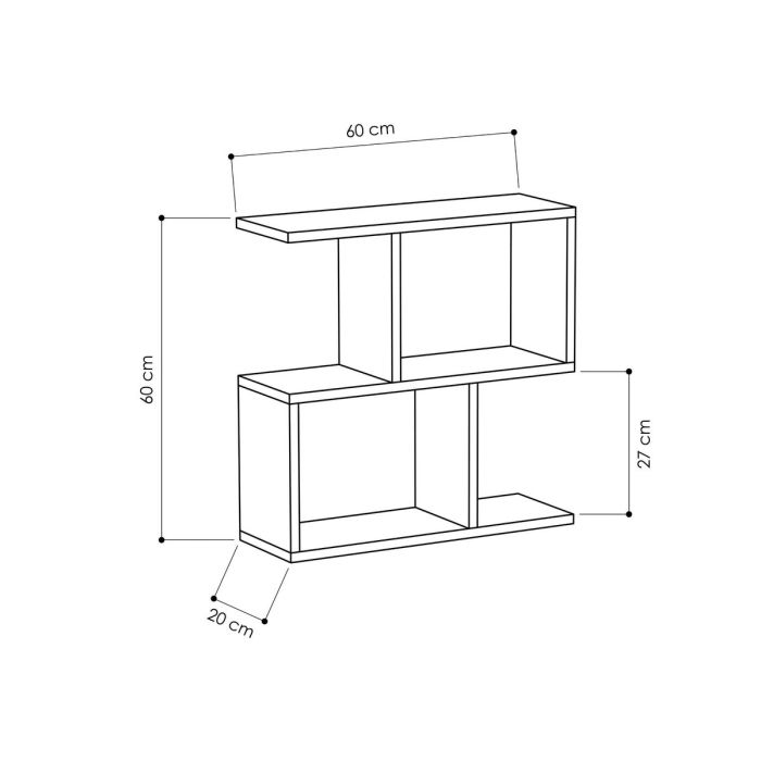 Estantería Alexandra House Living Roble Madera MDP 60 x 60 x 19 cm 1