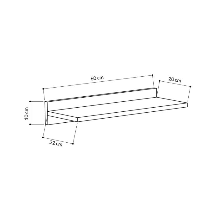 Estante Alexandra House Living Roble Madera MDP 60 x 10 x 24 cm 1