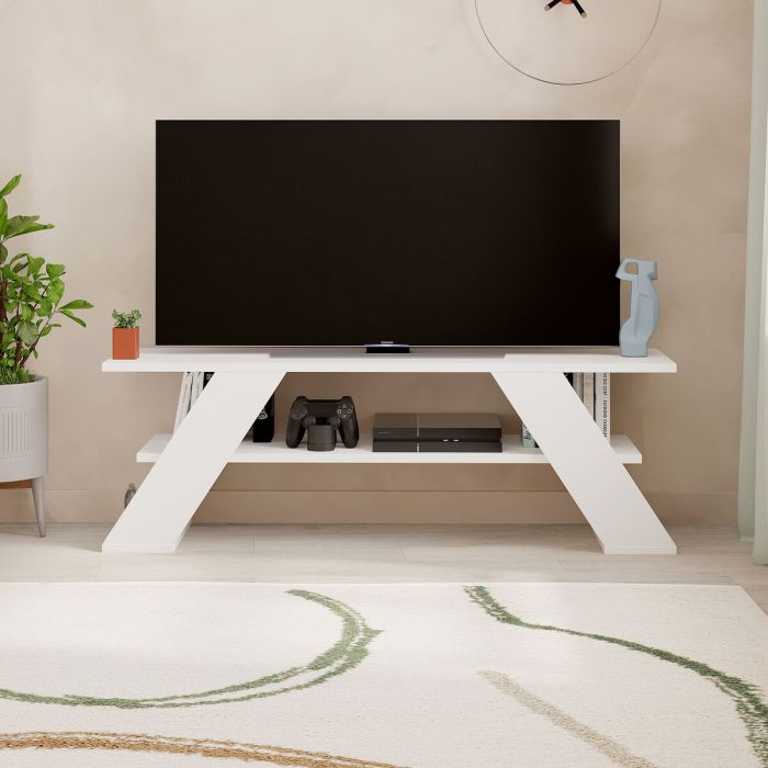 Mueble de TV Alexandra House Living Diagonal Blanco 120 x 40 x 33 cm 5