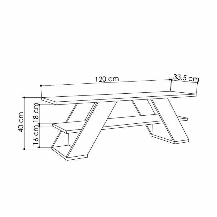 Mueble de TV Alexandra House Living Diagonal Blanco 120 x 40 x 33 cm 1