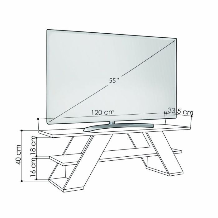 Mueble de TV Alexandra House Living Diagonal Marrón 120 x 40 x 33 cm 1