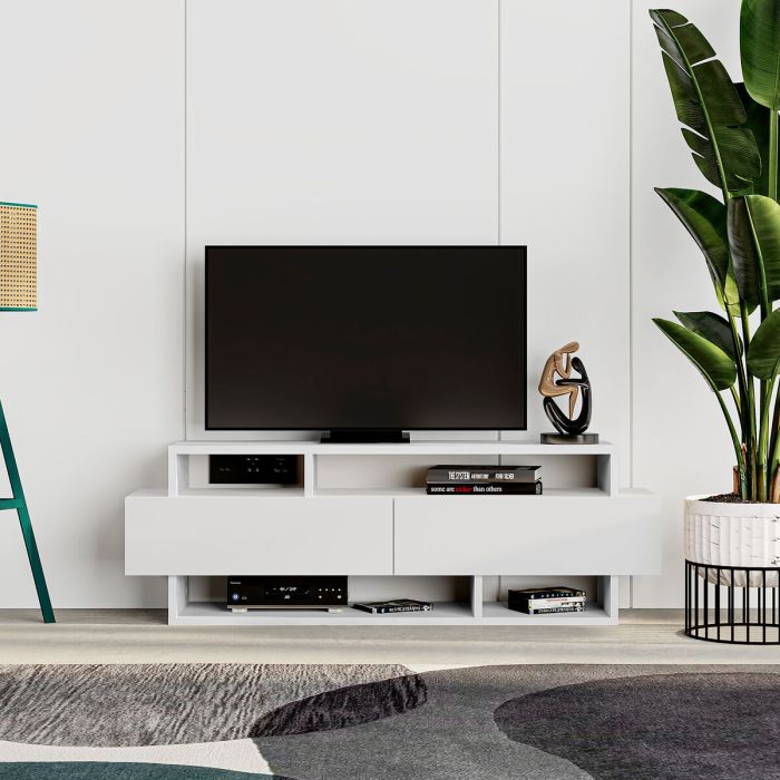 Mueble de TV Alexandra House Living Blanco 125 x 42 x 32 cm 2