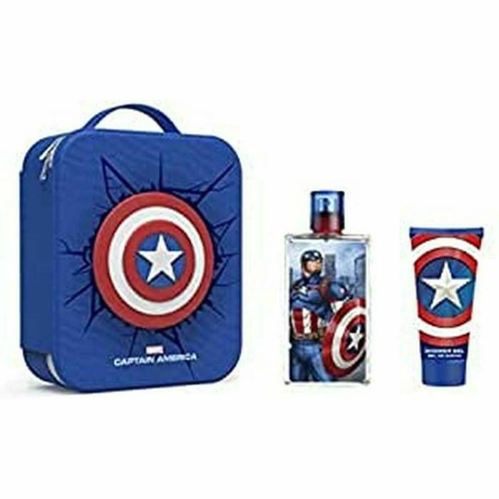 Set de Perfume Infantil Cartoon Capitan America Neceser Lote Captain America 3 Piezas 2 Piezas