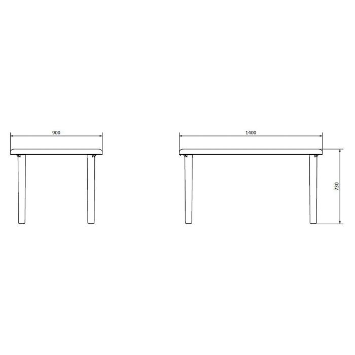 Mesa Garbar Olot Blanco Polipropileno 90 x 73 x 140 cm 90 x 140 x 73 cm 6