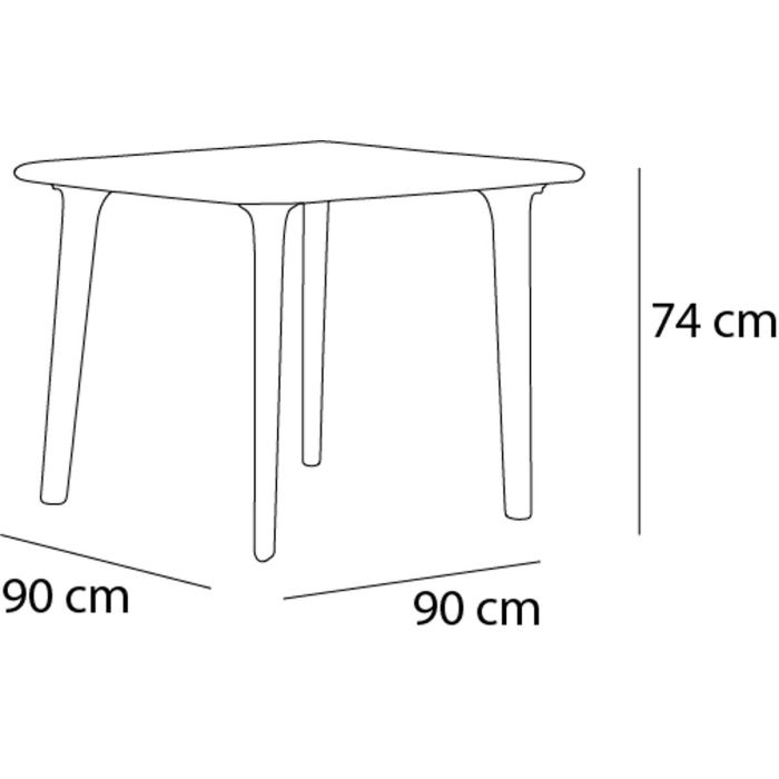 Mesa Resol Dessa Marrón Polipropileno 90 x 90 x 72 cm 7