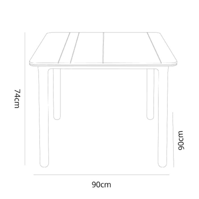 Mesa Garbar Noa Blanco Beige Polipropileno 90 x 90 x 74 cm 90 x 74 x 90 cm 6