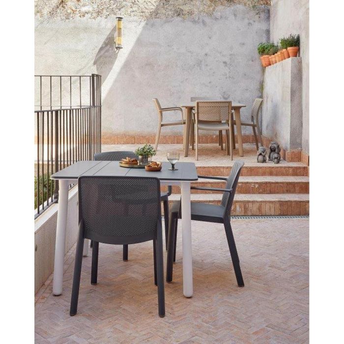 Mesa Garbar Noa Blanco Gris oscuro Polipropileno 90 x 90 x 74 cm 90 x 74 x 90 cm 5