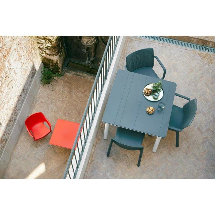 Mesa Garbar Noa Blanco Gris oscuro Polipropileno 90 x 90 x 74 cm 90 x 74 x 90 cm 4