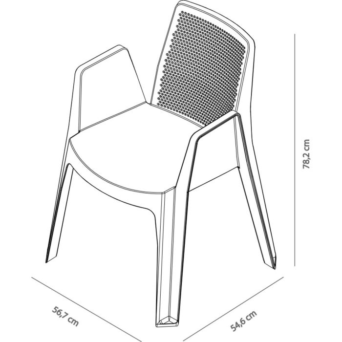 Silla de Jardín Garbar Play Marrón Chocolate Polipropileno 57 x 78 x 54 cm 57 x 54 x 78 cm 4 Unidades (4 Piezas) 8