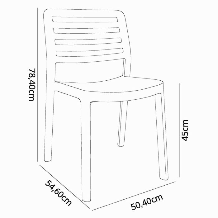 Silla de Jardín Garbar Wind Blanco Polipropileno 50 x 78 x 54 cm 50 x 54 x 78 cm 4 Unidades (4 Piezas) 6