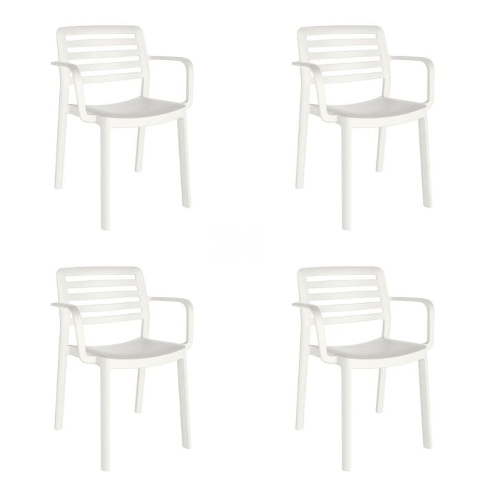 Silla de Jardín Garbar Wind Blanco Polipropileno 58 x 78 x 54 cm 58 x 54 x 78 cm 4 Unidades (4 Piezas)