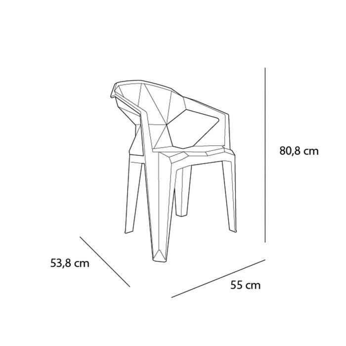 Silla de Jardín Garbar Delta Blanco Polipropileno 53 x 80 x 55 cm 53 x 55 x 80 cm 4 Unidades (4 Piezas) 3