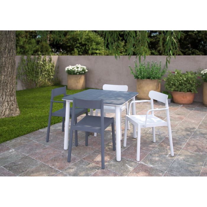 Silla de Jardín Garbar Elba Gris oscuro Polipropileno 50 x 53 x 80 cm 4 Unidades (4 Piezas) 6