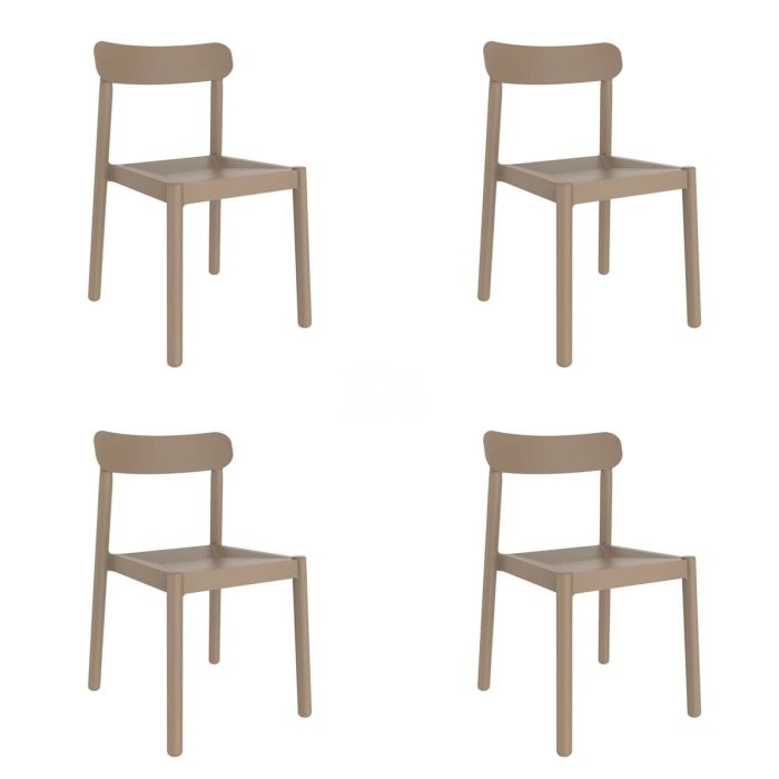 Silla de Jardín Garbar Elba Beige Arena Polipropileno 50 x 53 x 80 cm 4 Unidades (4 Piezas)