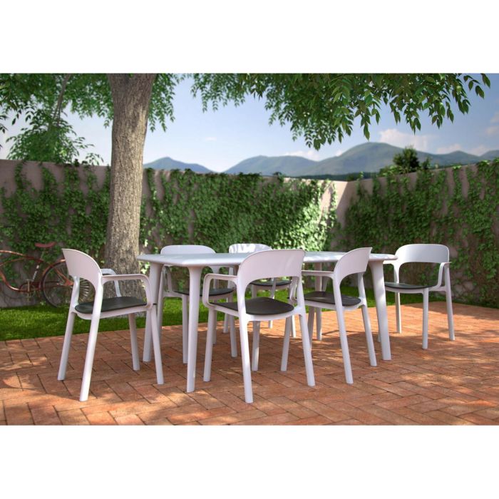 Silla de Jardín Garbar Ona Blanco Beige Arena Polipropileno 56 x 79 x 52 cm 56 x 52 x 79 cm 4 Unidades (4 Piezas) 7