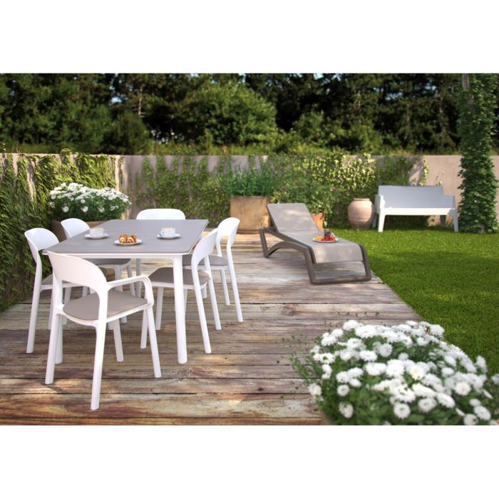 Silla de Jardín Garbar Ona Blanco Beige Arena Polipropileno 56 x 79 x 52 cm 56 x 52 x 79 cm 4 Unidades (4 Piezas) 4