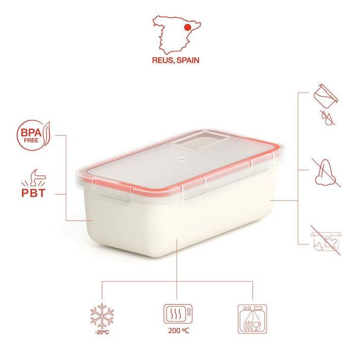 Recipiente Conservador de Alimentos Valira 6090/9 Hermético Blanco Termoplástico PBT 750 ml 2