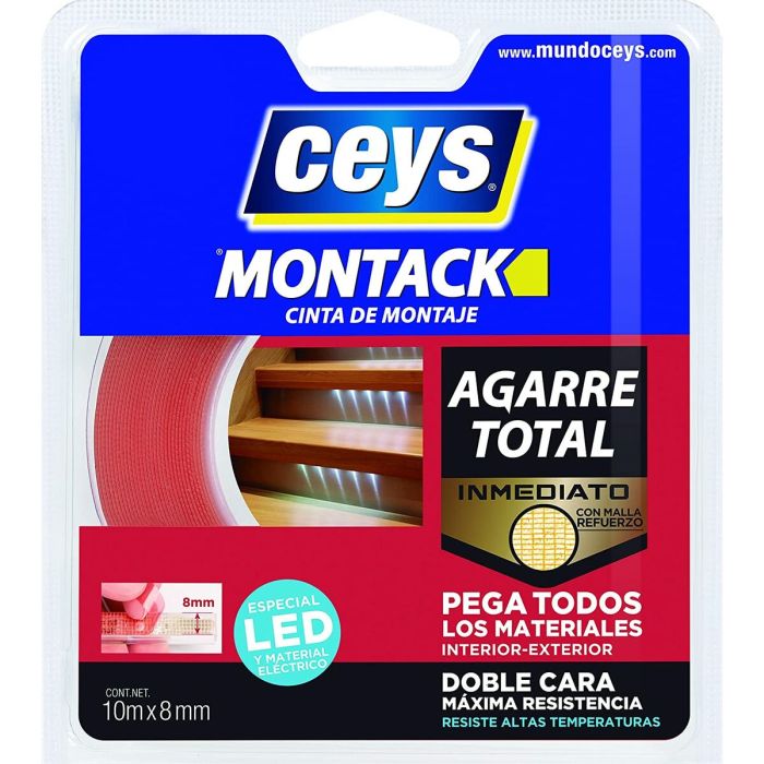 Cinta Adhesiva Ceys Montack (10 m x 8 mm)