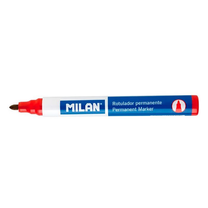 Milan rotulador permanente punta redonda rojo -12u-