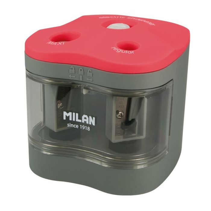 Sacapuntas Milan Maxi-Regular Rojo Gris 1 Sacapuntas Milan Maxi-Regular Rojo Gris 1
