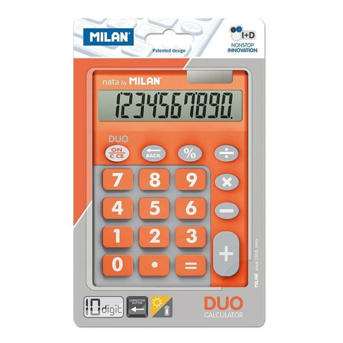 Calculadora Milan DUO Naranja 14,5 x 10,6 x 2,1 cm