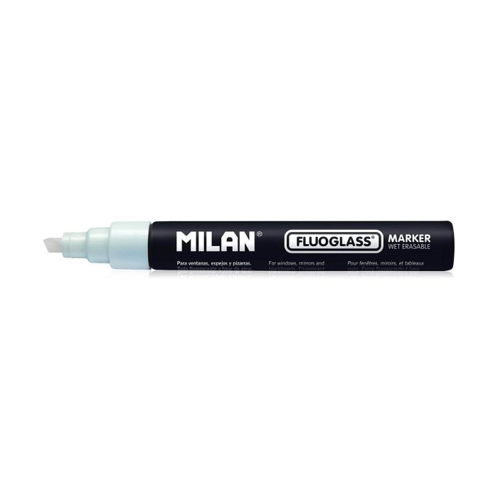 Rotulador Milan Fluoglass Tinta borrable Blanco PVC 1