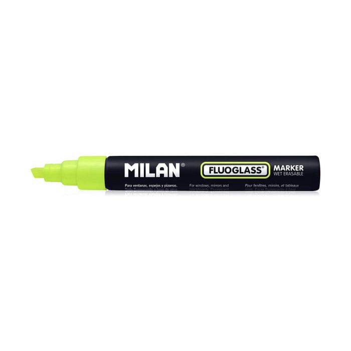 Rotulador Milan Fluoglass Tinta borrable Amarillo PVC 1