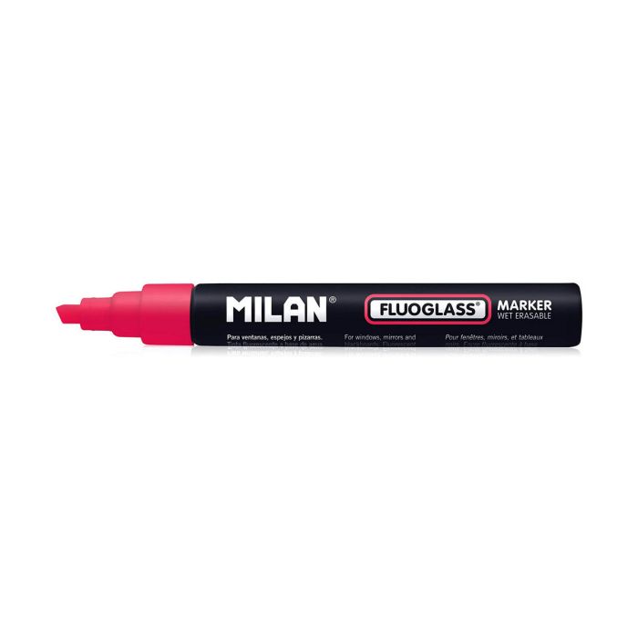 Rotulador Milan Fluoglass Tinta borrable Rojo PVC 1